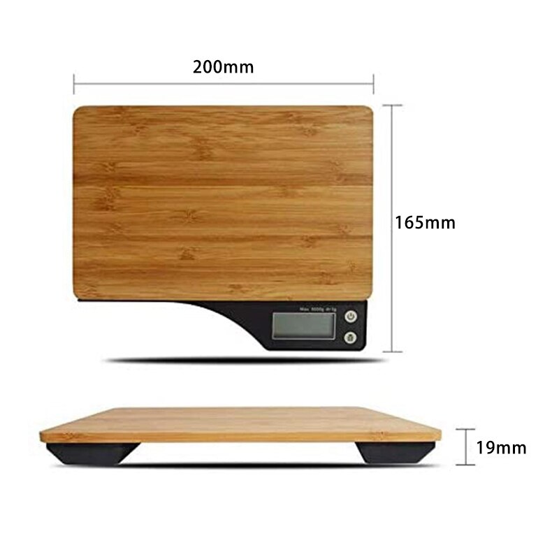 Natural Bamboo Digital Food Scale