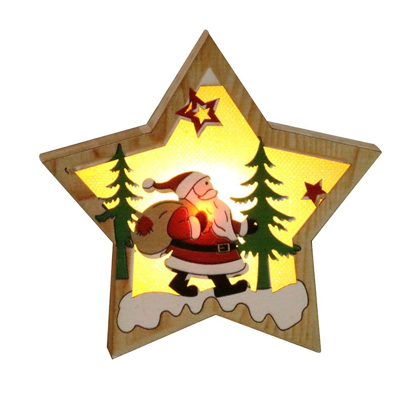 Wooden Luminous Christmas Tree Pendants