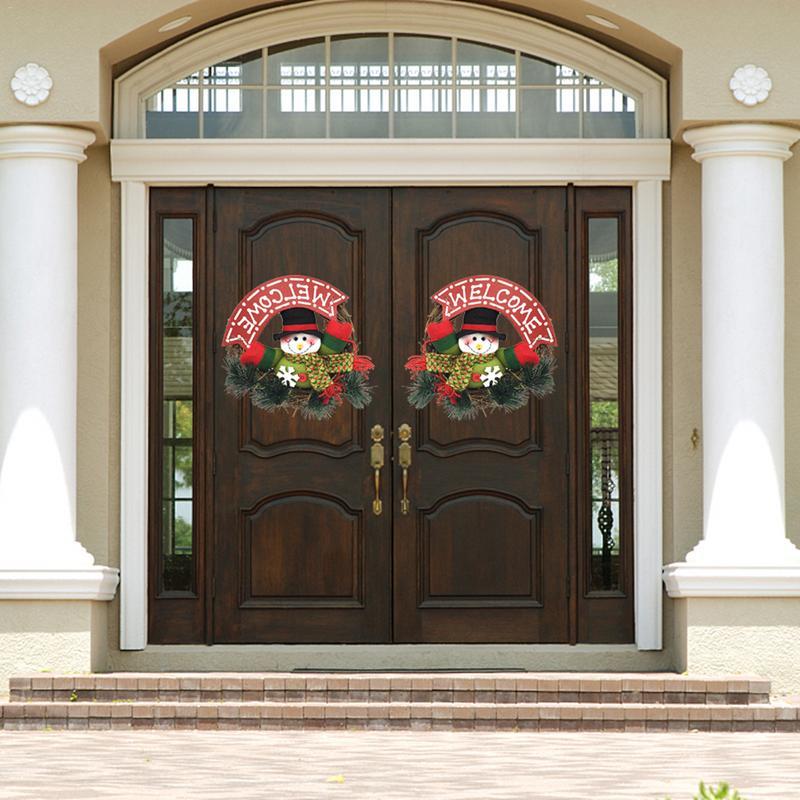 Santa Snowman Christmas Wreath