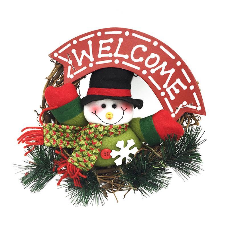 Santa Snowman Christmas Wreath