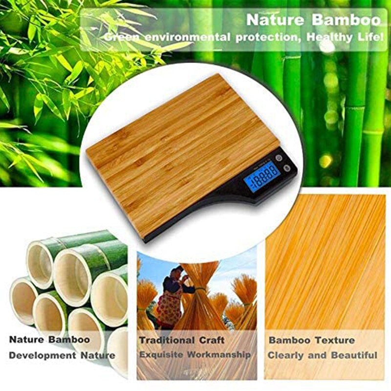 Natural Bamboo Digital Food Scale