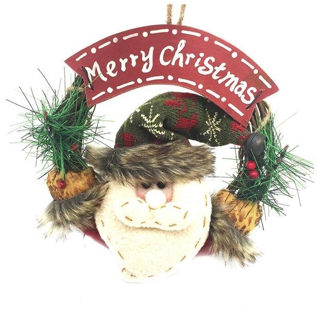 Santa Snowman Christmas Wreath