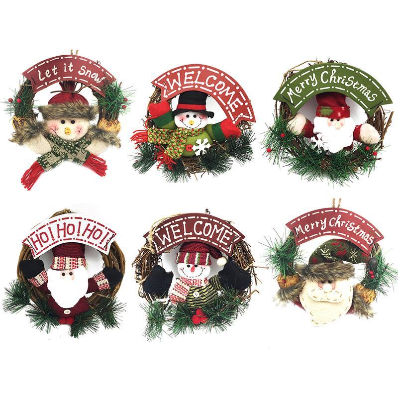 Santa Snowman Christmas Wreath