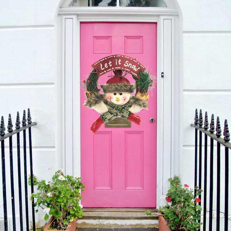 Santa Snowman Christmas Wreath